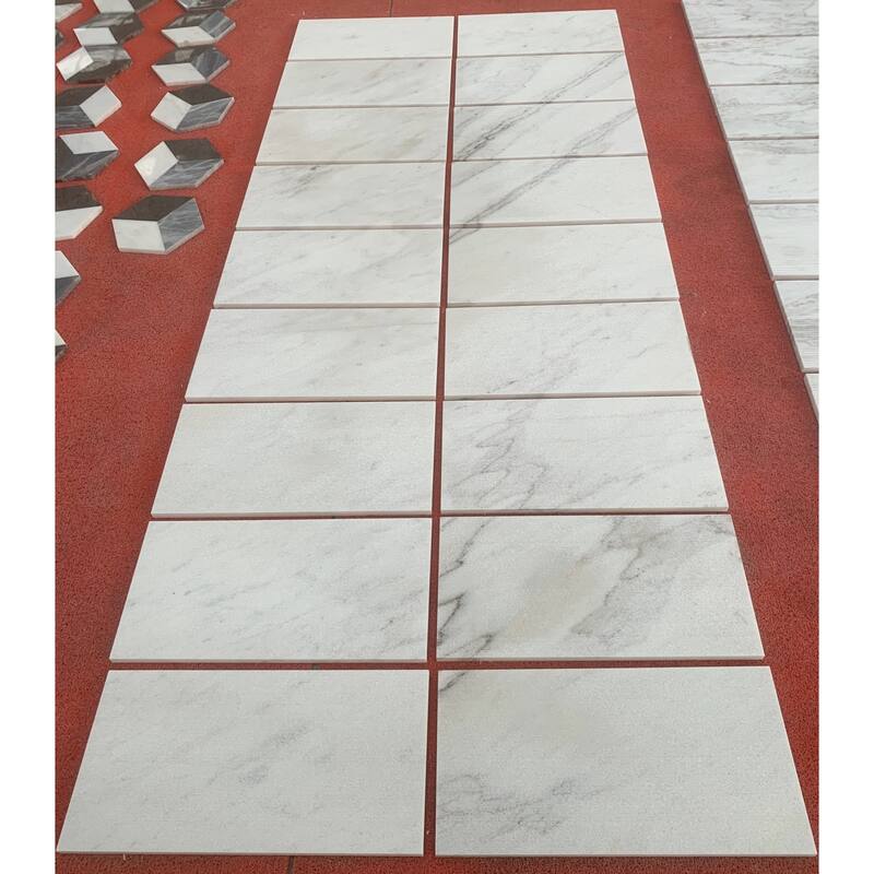 Roomfitters Natural Marble Wall Tile, FS Textured 3D Fluted Stone, Genuine Marble, 4-Piece Box, White