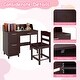 preview thumbnail 8 of 7, Gymax Kids Study Desk & Chair Set w/Chair 2 Storage Cabinets Drawer 4