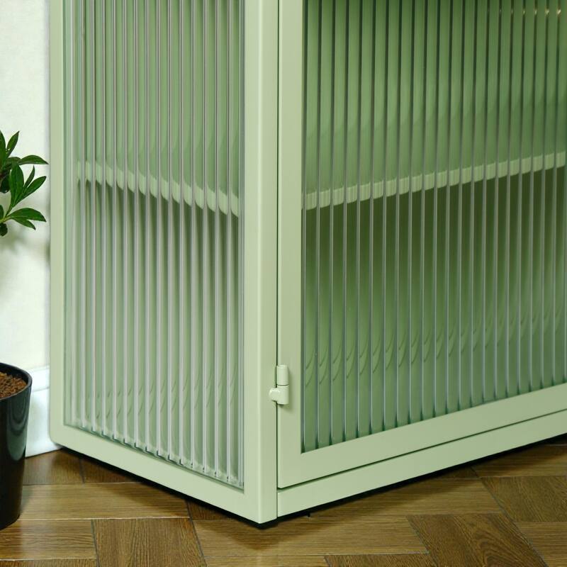 27.56" Modern Wall Cabinet with Glass Doors, 3-Tier Storage, Iron and Tempered Glass Hanging Cabinet for Bathroom and Entryway