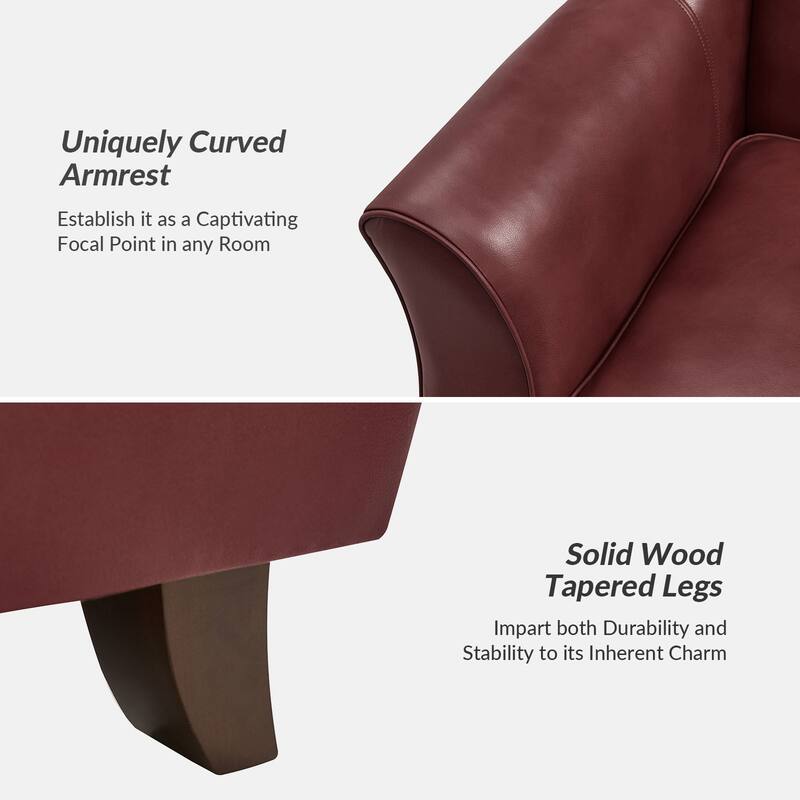 Franco Traditional 60" Wide Genuine Leather Sofa by HULALA HOME