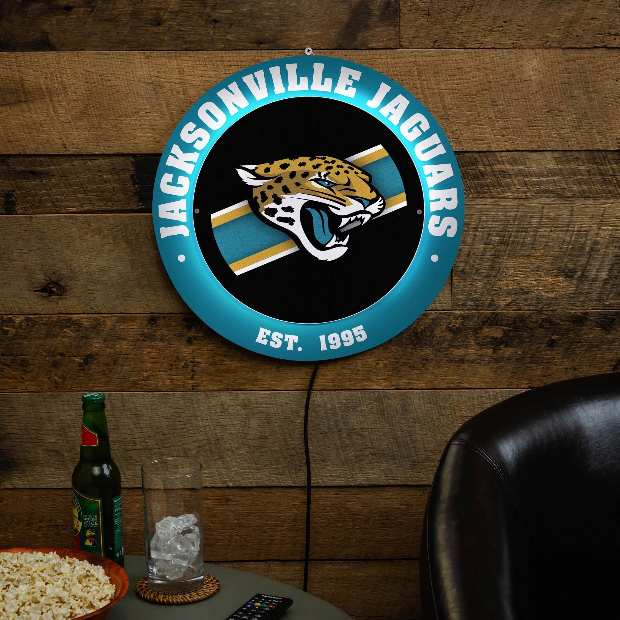 Jacksonville Jaguars LED Metal Lit Wall Sign Decor