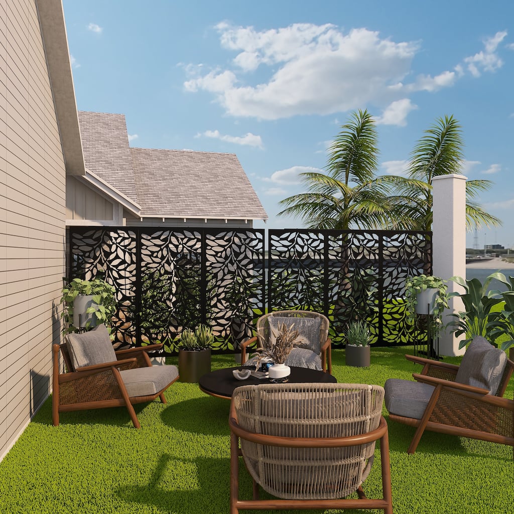 Spring Metal Privacy Screen Panel Free Standing - 72*47