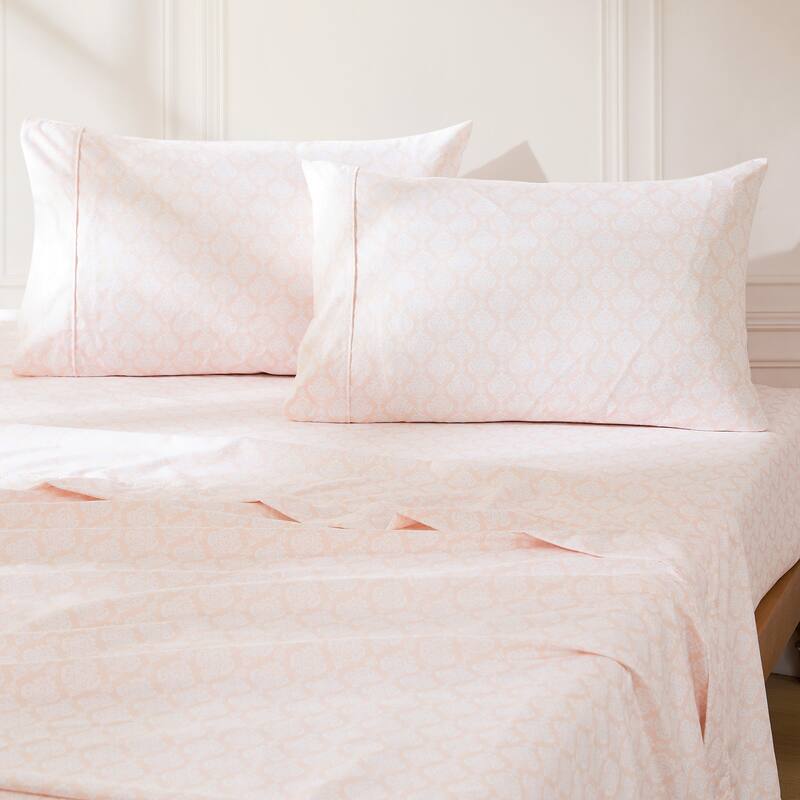 Lush Decor Romer Damask Peach Sheet Set