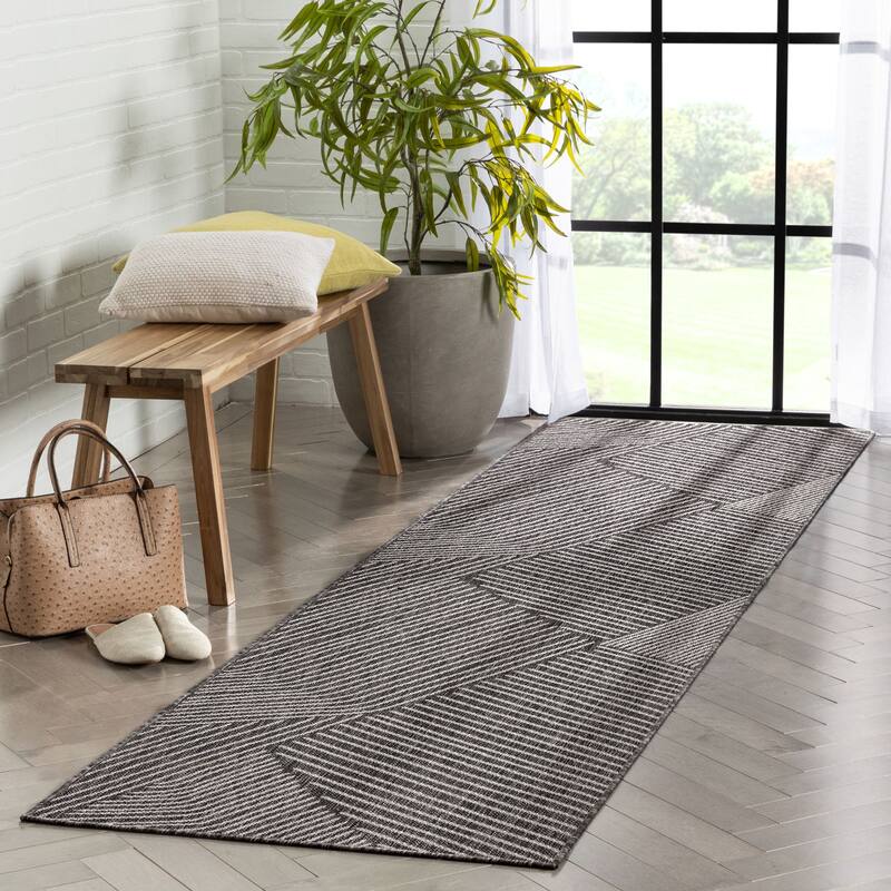Well Woven Medusa Linden Indoor Outdoor Striped Modern Area Rug