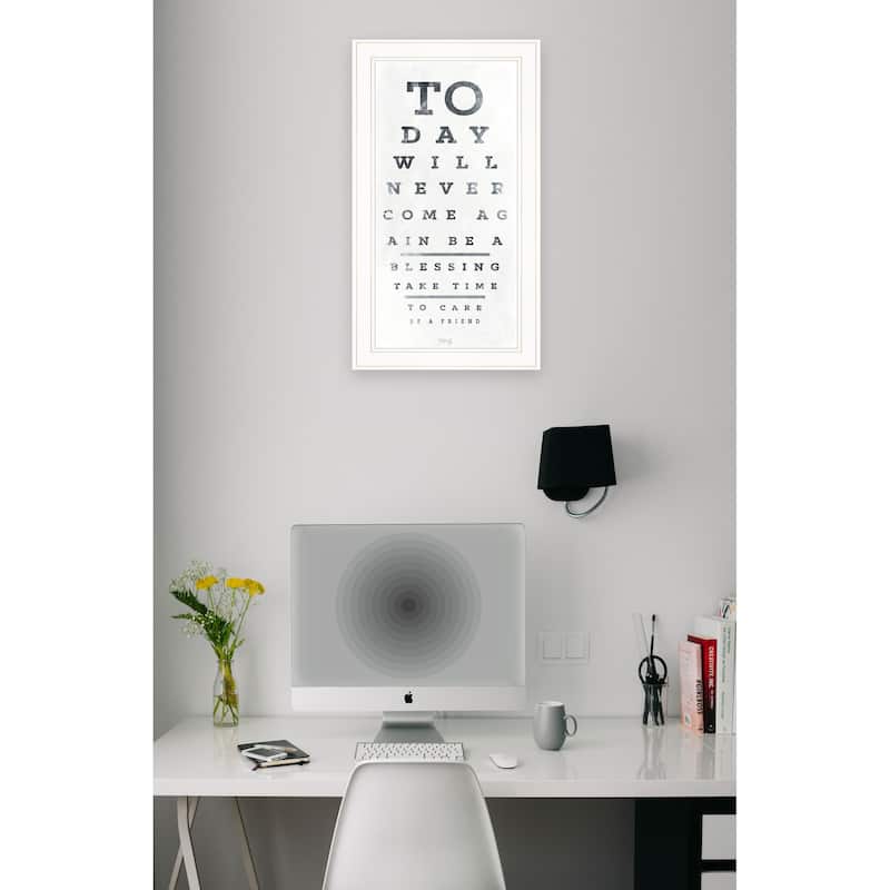 TrendyDecor4U Mid-Century Modern "Eye Chart I" Framed Print Wall Art by Marla Rae - Black & White