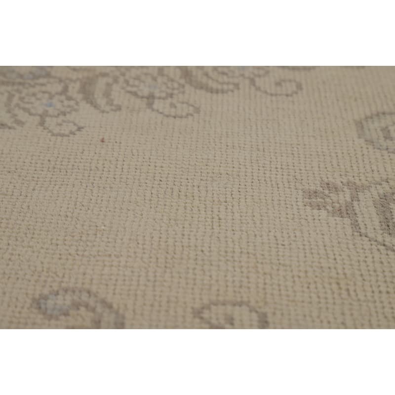 Floral Beige Tabriz Persian Area Rug Hand-Knotted Wool Carpet - 9'6"x 12'10"