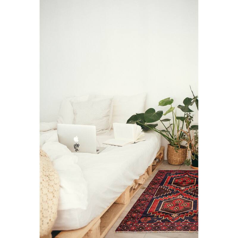 ECARPETGALLERY Hand-knotted Teimani Dark Navy Wool Rug - 2'10 x 4'3