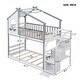 preview thumbnail 17 of 16, Stairway Twin-Over-Twin Bunk Bed, House Bed with Storage and Guard Rail, Natural Finish