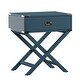preview thumbnail 19 of 21, Kenton II X Base Wood Accent Campaign Table iNSPIRE Q Modern Blue Steel