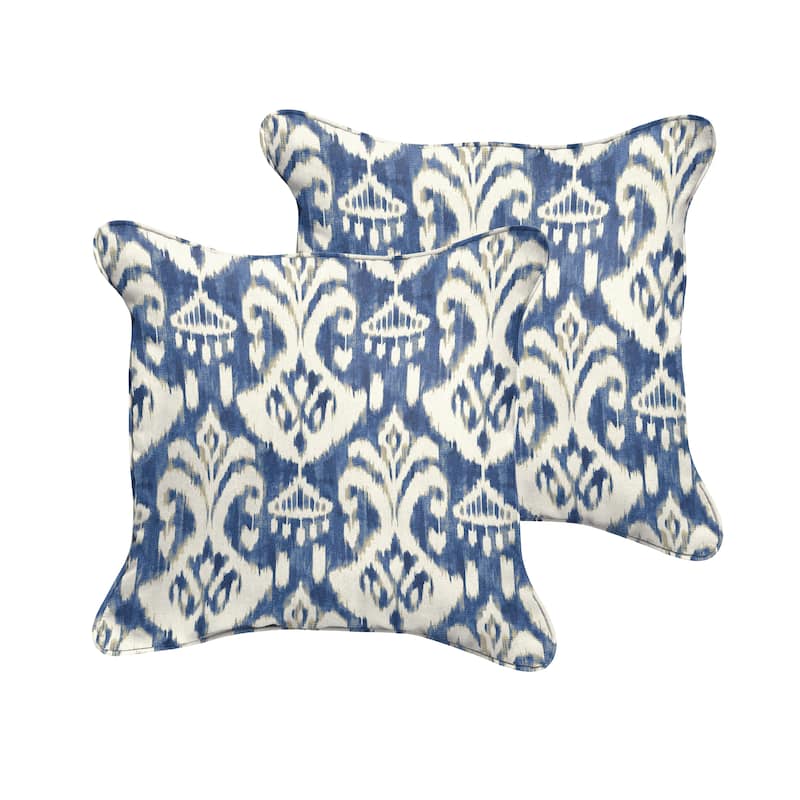 Rainford II Indigo/ Cream Indoor/ Outdoor Square Corded Pillow Set