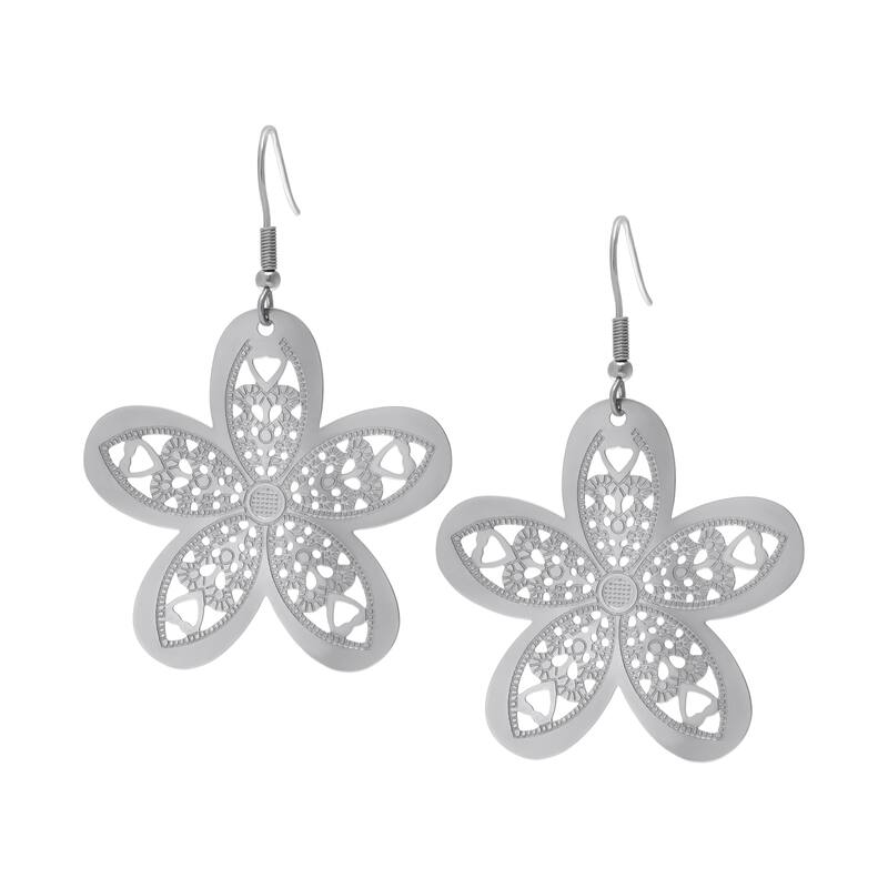 Victoria Townsend Silver-Plated Stainless Steel Intricate Flower Earrings