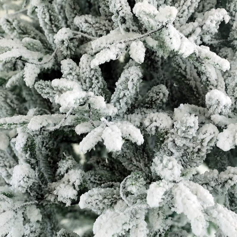 Snow Flocked Christmas Tree 7ft Artificial Hinged Pine Tree