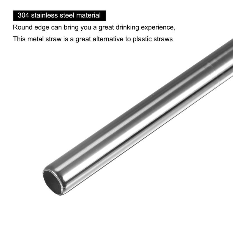 Reusable Metal Straw 4pcs, 8.5" Stainless Steel Drinking Straws
