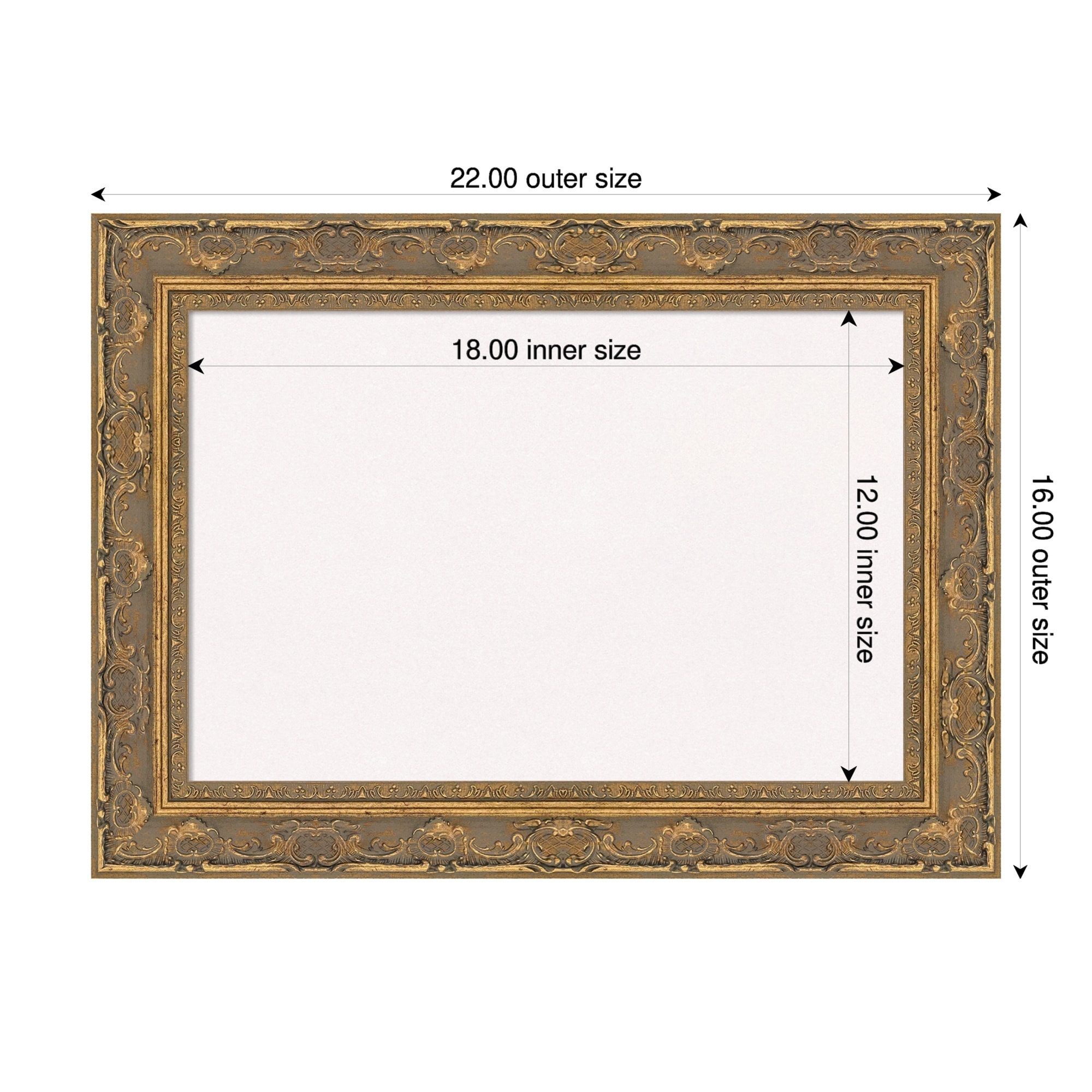 Filigree Gold Framed Cork Board - Bulletin Board, Organization Board, Pin Board