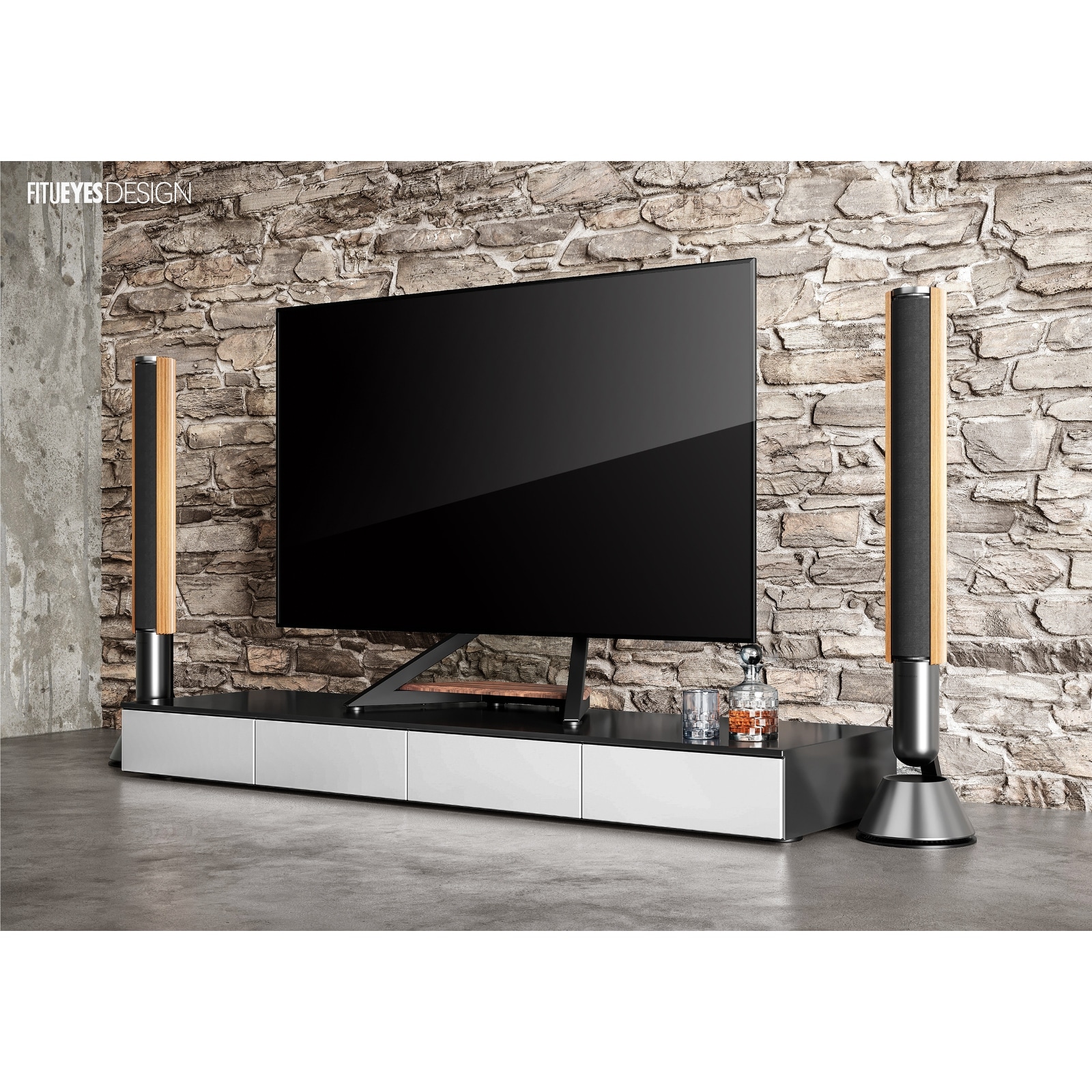 FITUEYES Modern Universal TV Stand for TVs up to 85 inch