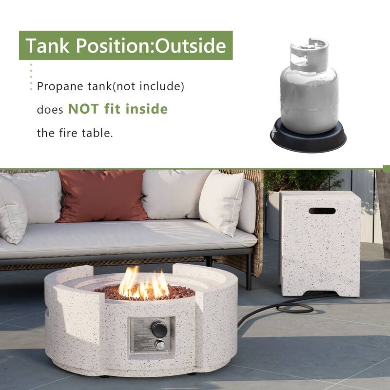 COSIEST 28''Outdoor Propane 40,000 BTU Fire Pit w Wind Glass and Tank