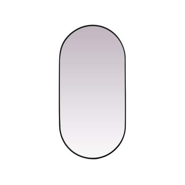 slide 2 of 11, Elegant Lighting MR2A3060 Asha 30" W x 60" H Oval Framed Bathroom Black