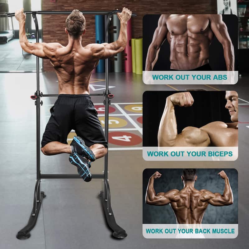 Power Tower Workout Dip Station Pull Up Bar