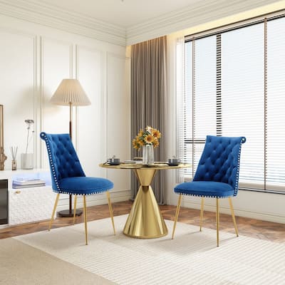 Clihome Modern Velvet Upholstered Featured Dining Chairs (Set of 2)