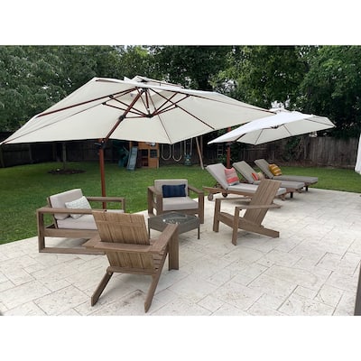 PURPLE LEAF 9 x 12ft Rectangle Wood Pattern Patio Cantilever Umbrella