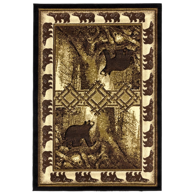 Wildlife Collection Brown/Beige Area Rug - 8'1'' X 10'5''