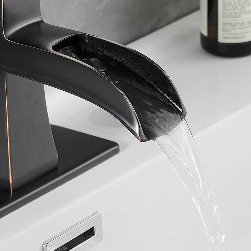Topcraft Single Handle Waterfall Bathroom Faucet with Baseplate