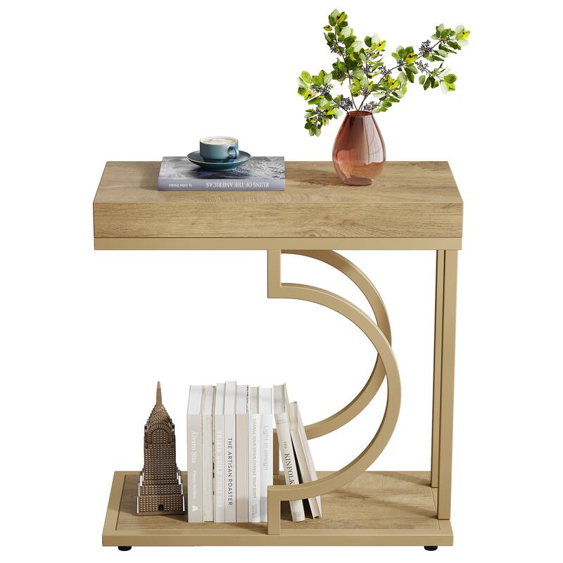 Narrow Side Table End Table Modern Bedside Tables Small Chairside Table for Couch, Sofa Table for Living Room