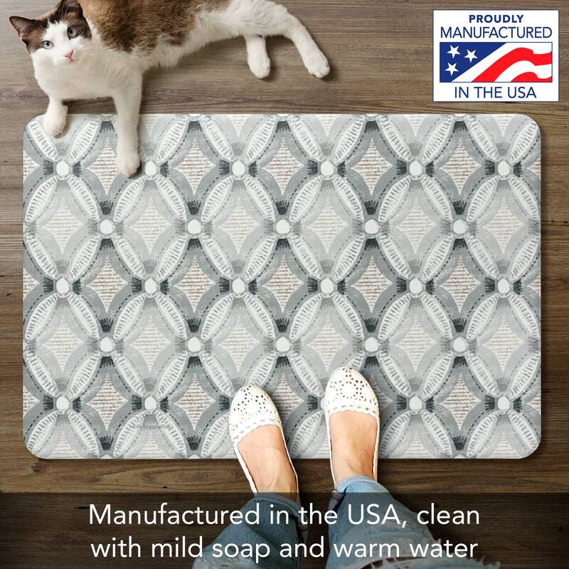 Rustic Boho 30” x 20” Decorative Vinyl Comfort Floor Mat Manufactured in The USA, Waterproof, Easy to Clean - 30x20