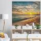 Designart 'White Beach in Island of Barbados' Modern Seascape Print on ...