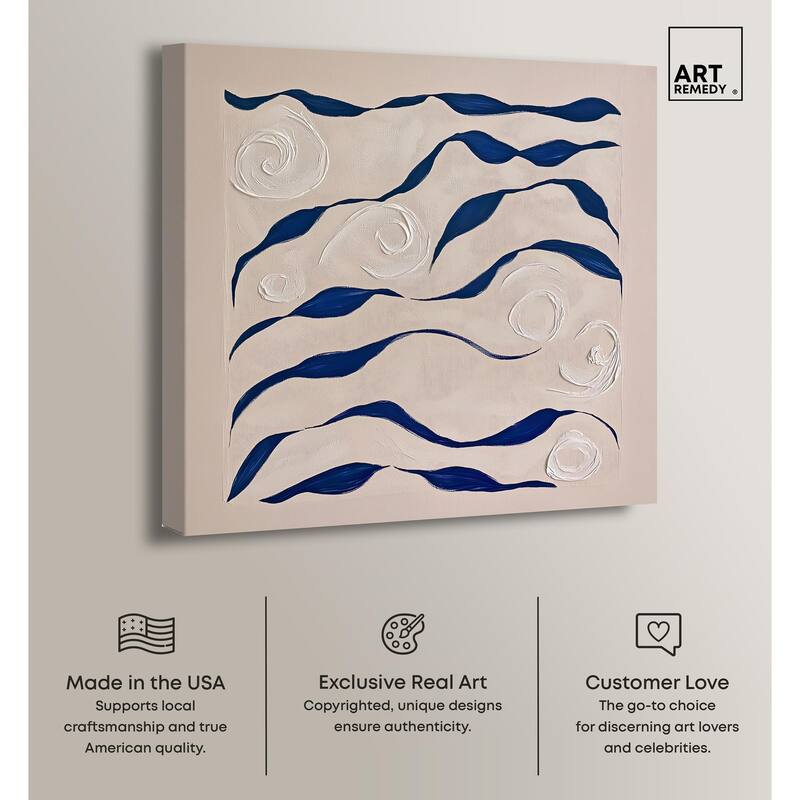 Acrylic Waves Canvas by Art Remedy, Gallery Wrapped