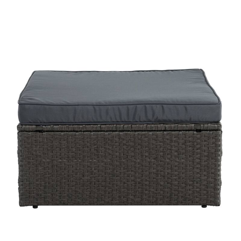 Outdoor Wicker Weaving Conversation Combo Set of 7