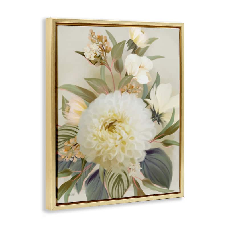 Stupell Elegant Dahlia Bundle Framed Floater Canvas Wall Art Design By House Fenway