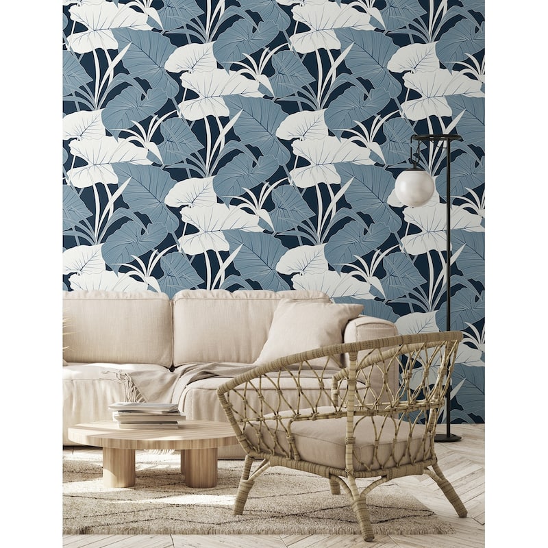 NextWall Elephant Leaves Peel and Stick Wallpaper