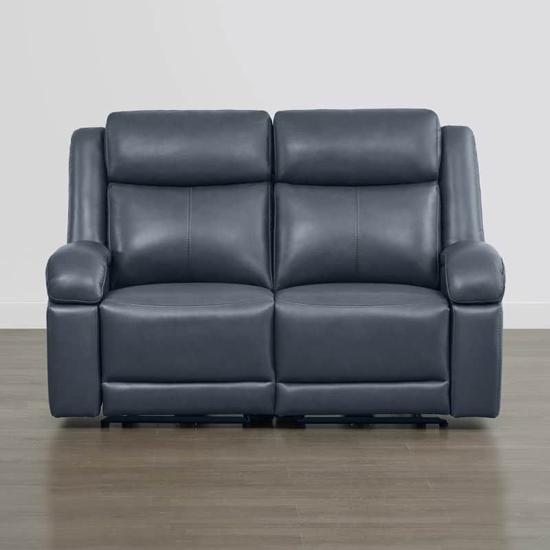 Spruce & Spring Hadlee Genuine leather Reclining Sofa with Multi-Function Console.