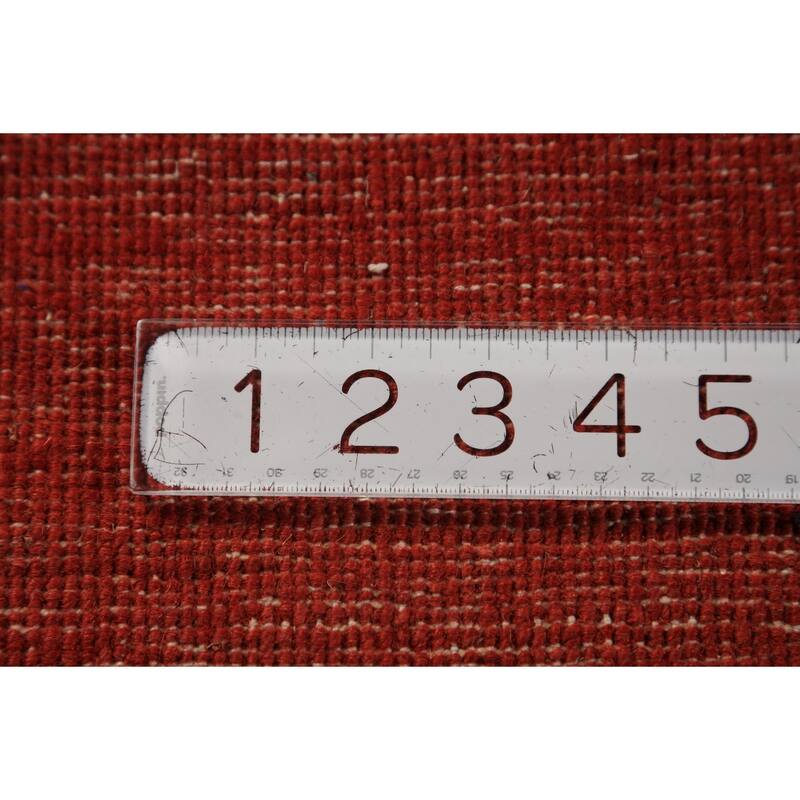 Red Modern Gabbeh Oriental Area Rug Hand-Knotted Wool Carpet - 6'8" x 9'2"