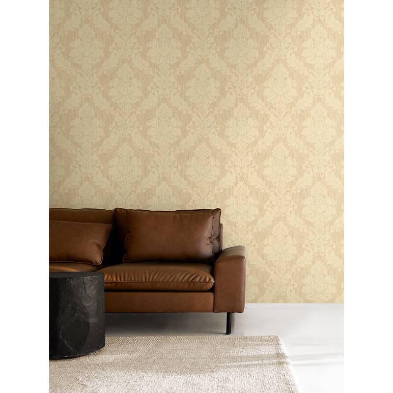 Seabrook Designs Corby Damask Unpasted Wallpaper