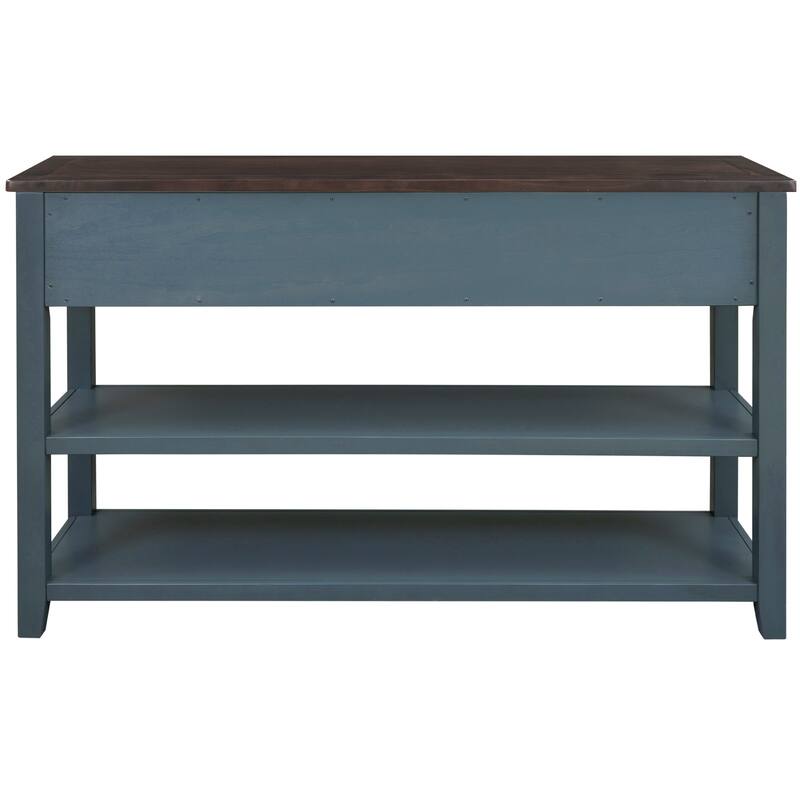 Retro Design Console Table with Two Open Shelves