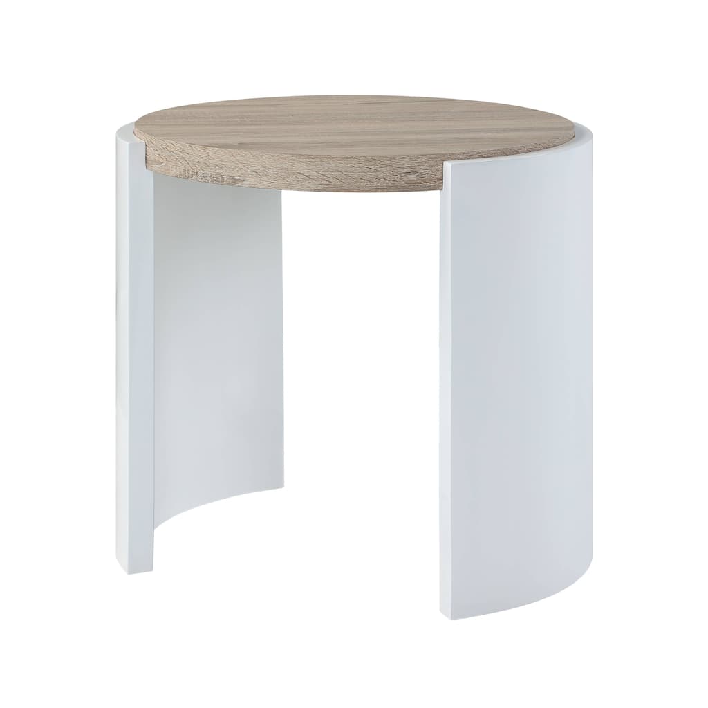 Zoma Oak & High Gloss Finish End Table Modern End Table Solutions，Compact End Table Collection