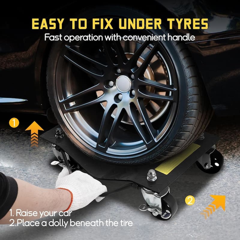 Heavy Duty Vehicle Wheel Dollies for Moving Cars, Trucks, SUVs