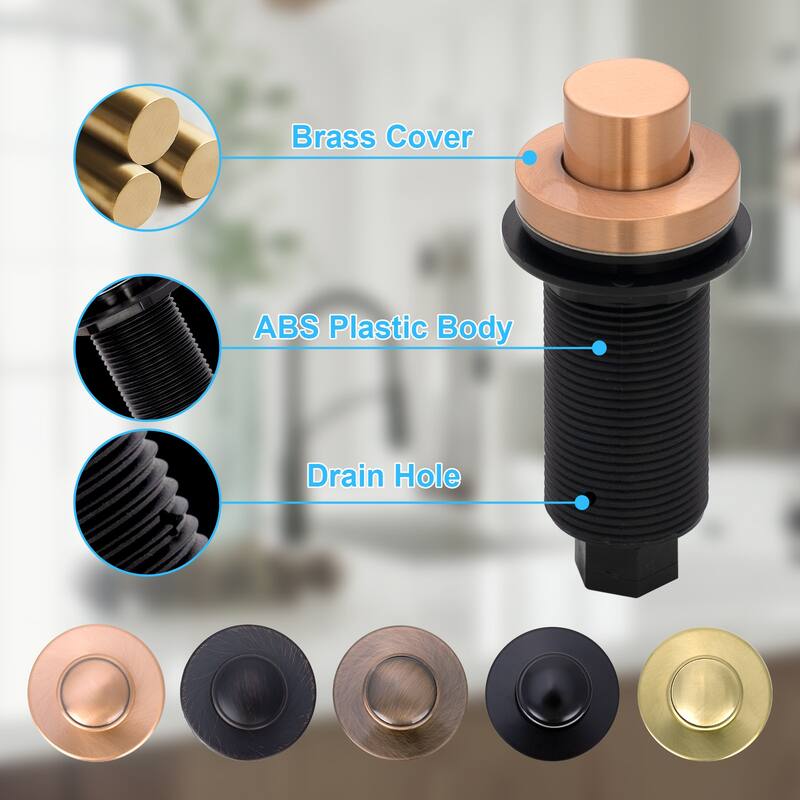 Akicon Garbage Disposal Air Switch Kit, Dual Outlet Sink Top Waste Disposal On/Off Switch Kit