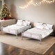preview thumbnail 1 of 7, 2 In 1 Full Over Full Metal Bunk Bed With Sturdy Frame Silver
