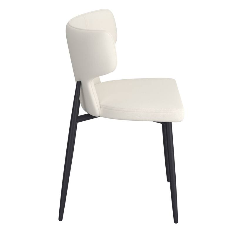 Contemporary Fabric and Metal Dining Chair, Set of 2