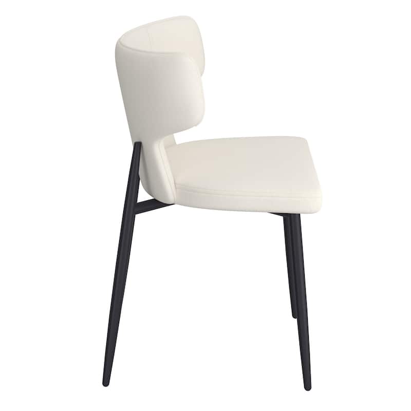 Contemporary Faux Leather and Metal Dining Chair, Set of 4