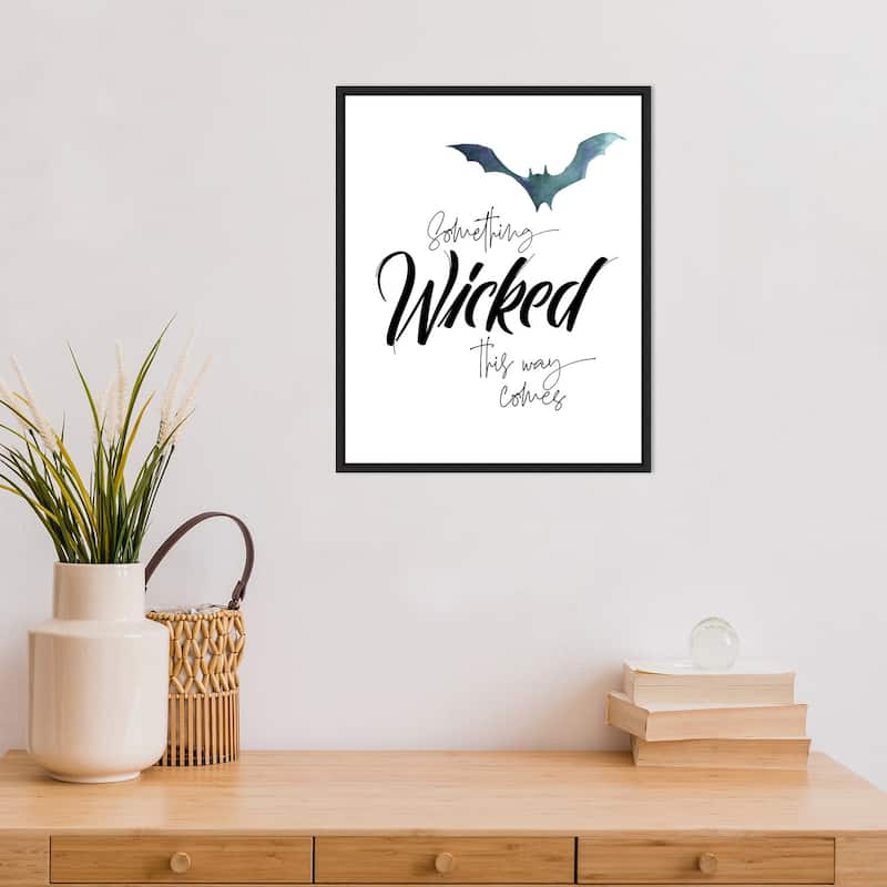 Amanti Art Something Wicked Bat Framed Canvas Wall Art