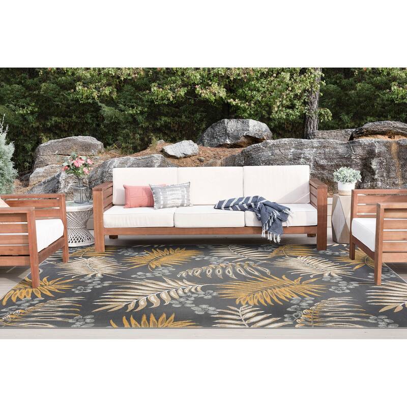 Alfresco Nautical & Coastal Floral & Botanical Reversible Indoor/Outdoor Area Rug