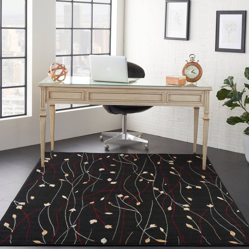 Nourison Grafix Floral Botanical Transitional Area Rug