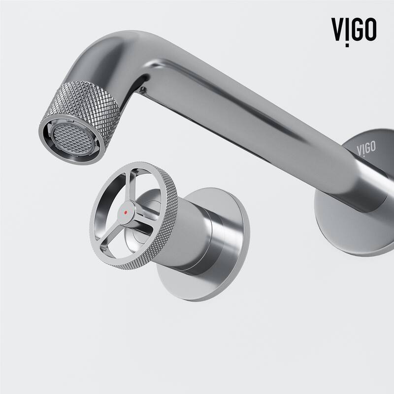 VIGO Cass 3" H 2-Handle Wall Mount Bathroom Faucet