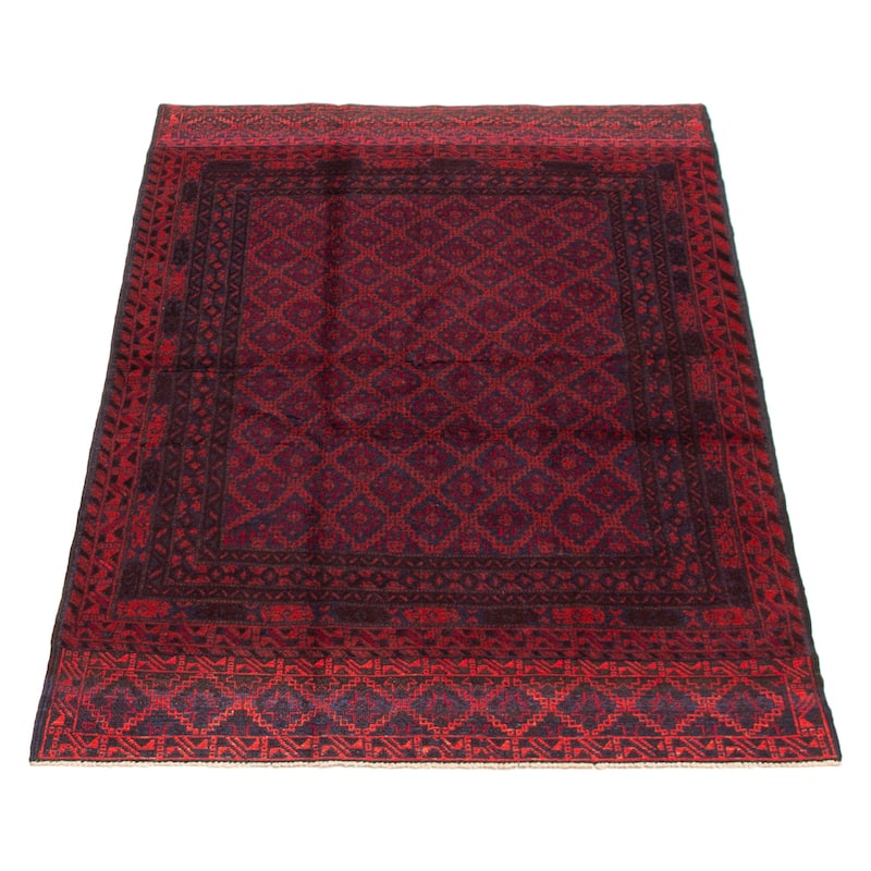 Teimani Red Rug 3'10" x 6'5" - 3'10 x 6'5