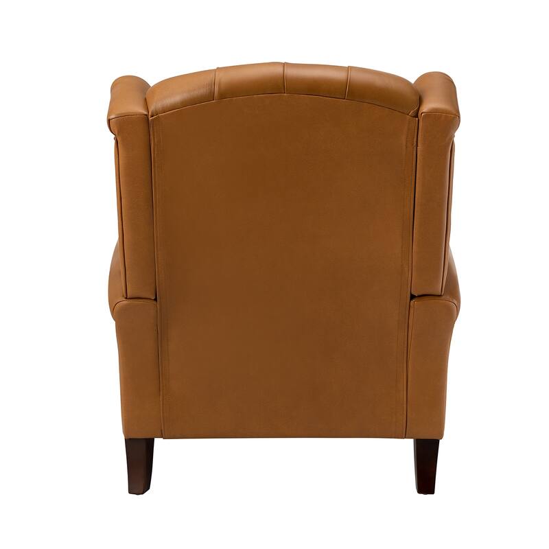 Alex Classic Wingback Leather Armchair with Nailhead Trim Set of 2 by HULALA HOME