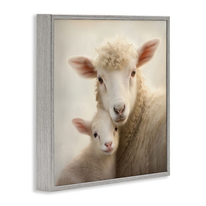 Stupell Lamb & Sheep Cuddles Framed Giclee Art Design By Heidi Kuntz